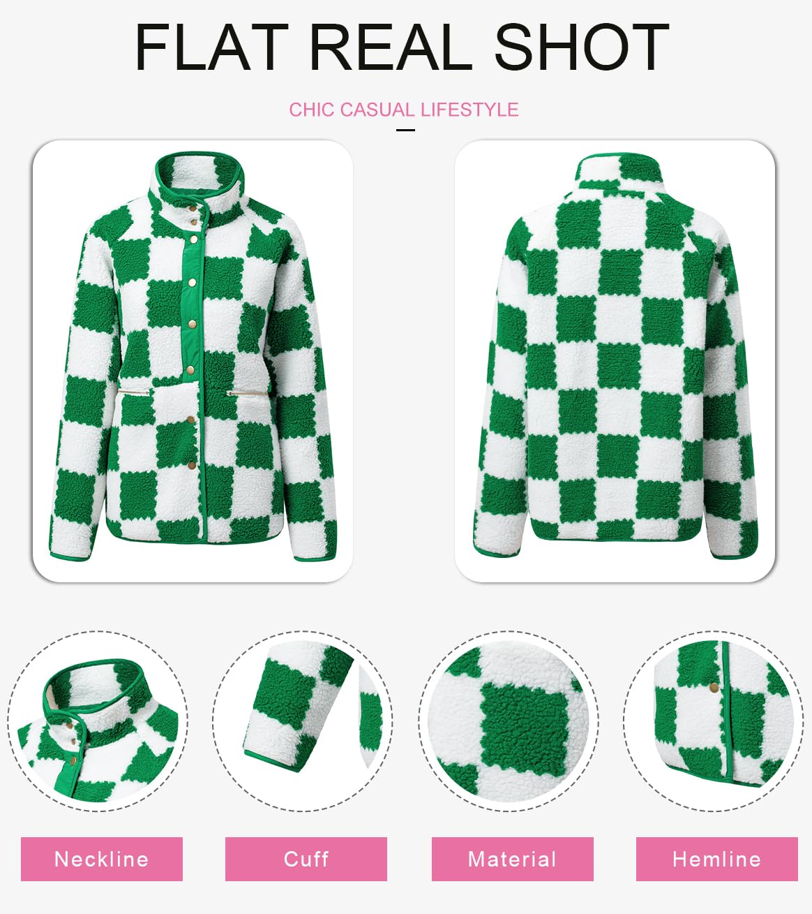 Jackets For Women Causal Sherpa Fall Jacket Loose Button Down Plaid Winter Coats