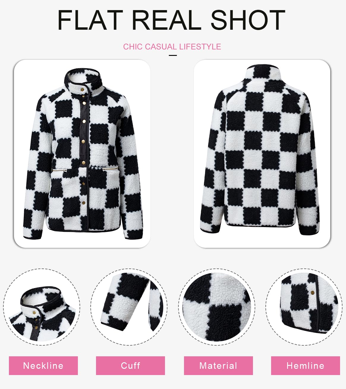 Jackets For Women Causal Sherpa Fall Jacket Loose Button Down Plaid Winter Coats