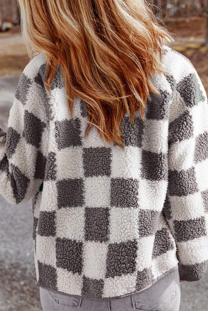 Jackets For Women Causal Sherpa Fall Jacket Loose Button Down Plaid Winter Coats